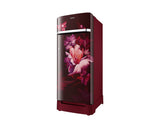 Samsung 215L 5-Star Direct Cool Single Door Refrigerator – Digital Inverter Compressor, Base Stand Drawer, Toughened Glass Shelves, Fresh Room, LED Light, Big Guards, Lock & Key-(RR23H2H35RZ/HL, Midnight Blossom Red)