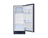 Samsung 215L 5-Star Direct Cool Single Door Refrigerator – Digital Inverter Compressor, Base Stand Drawer, Toughened Glass Shelves, Fresh Room, LED Light, Big Guards, Lock & Key-(RR23H2H35UZ/HL, Midnight Blossom Blue)