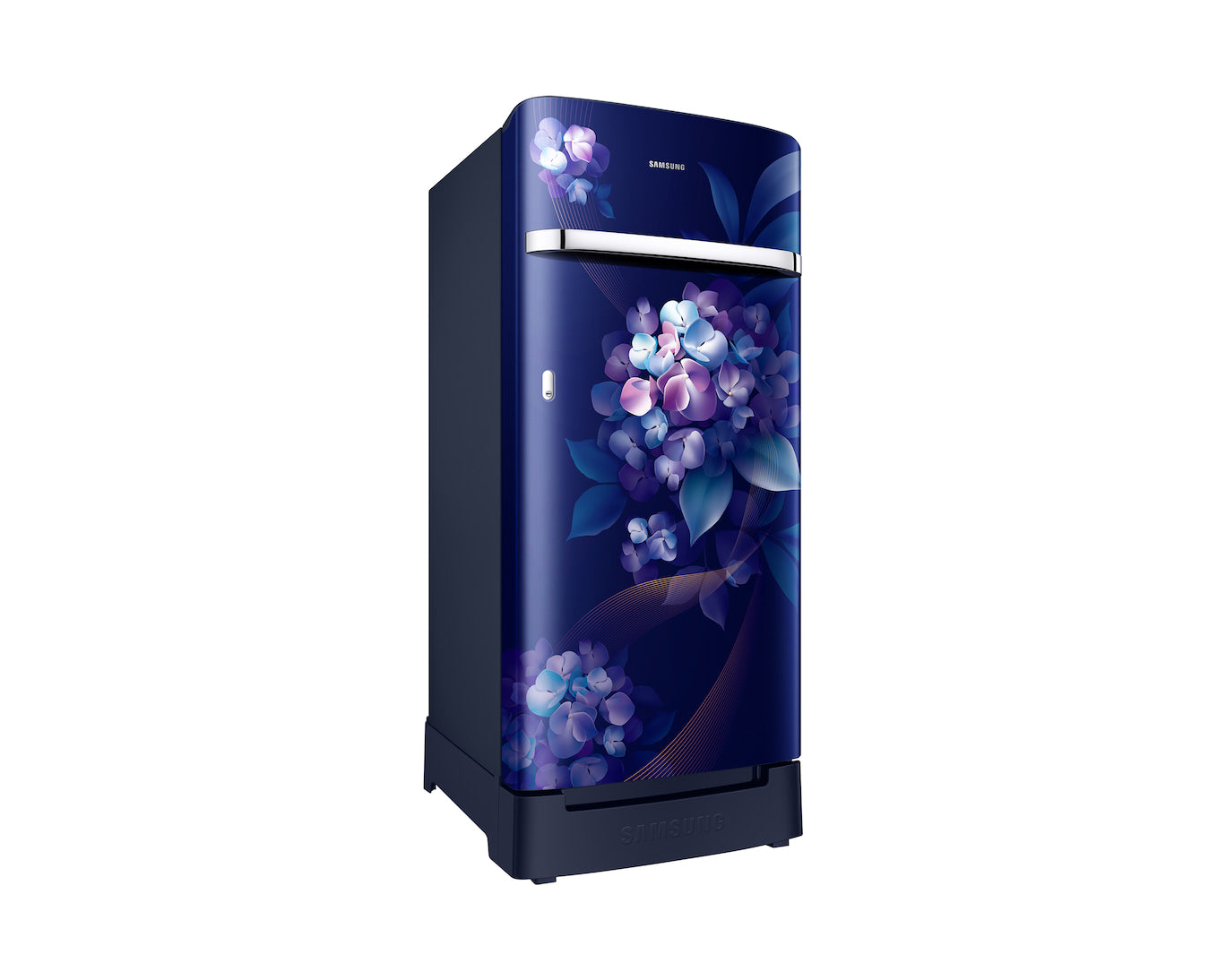 Samsung 189L 5-Star Direct Cool Single Door Refrigerator | Digital Inverter Compressor | Base Stand Drawer | Toughened Glass Shelves | New H-Bar Handle | LED Interior Lighting | Stabilizer Free Operation-(RR21H2H25HS/HL, Hydrangea Blue)