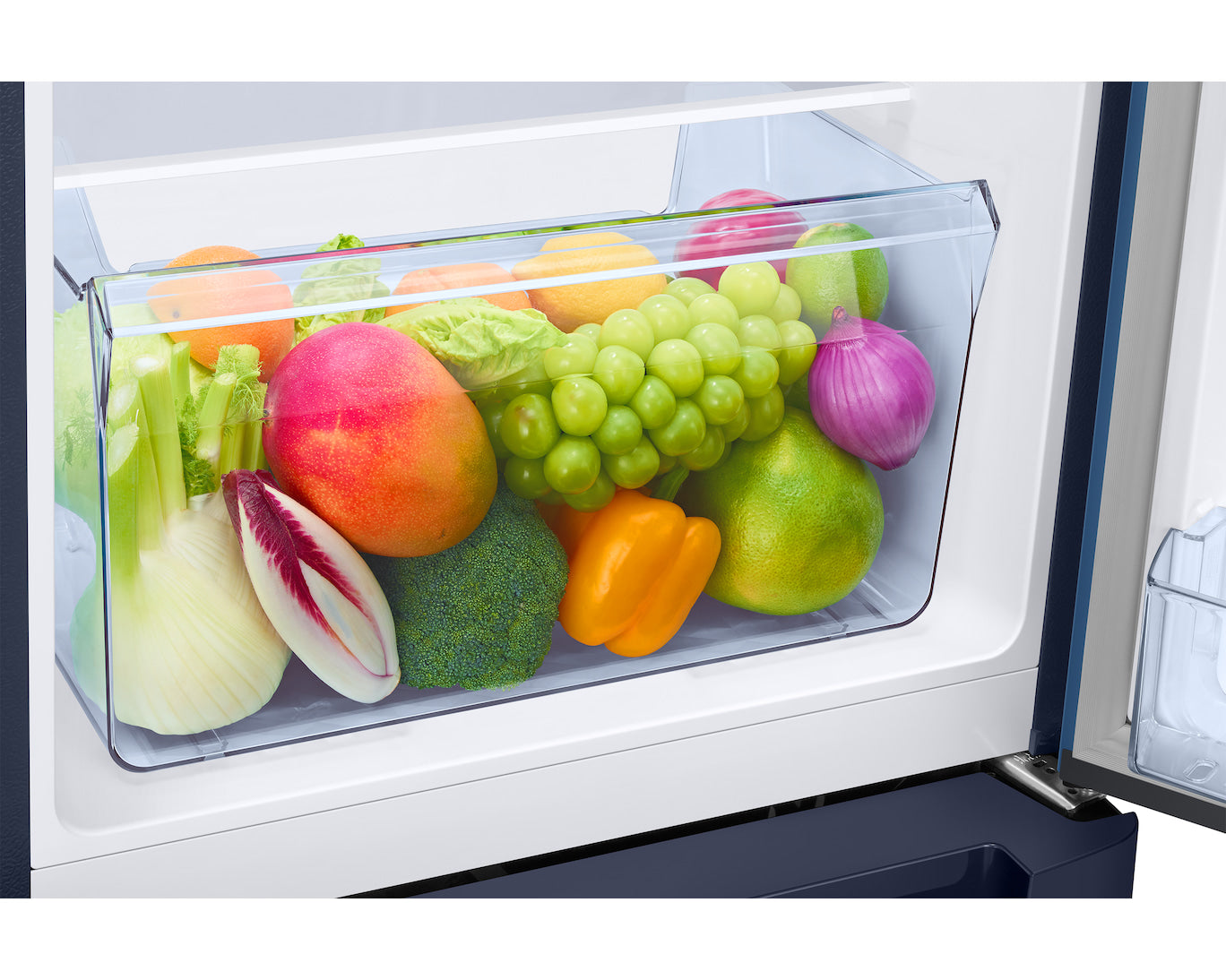 Samsung 189L 5-Star Direct Cool Single Door Refrigerator | Digital Inverter Compressor | Base Stand Drawer | Toughened Glass Shelves | New H-Bar Handle | LED Lighting | Stabilizer Free Operation | Lock & Key-(RR21H2H25BB/HL, Begonia Blue)