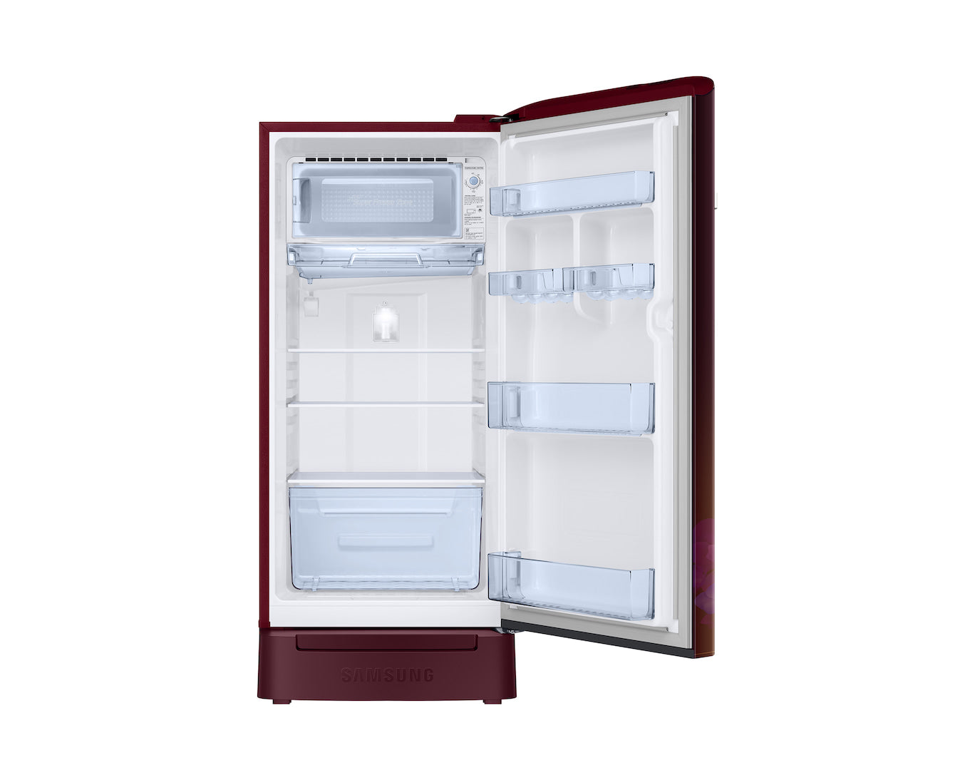 Samsung 189L 5-Star Direct Cool Single Door Refrigerator | Digital Inverter Compressor | Base Stand Drawer | Toughened Glass Shelves | New H-Bar Handle | LED Interior Lighting | Stabilizer Free Operation-(RR21H2H25HT/HL, Hydrangea Plum)