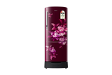 Samsung 183 L 2 Star Direct Cool Single Door Refrigerator with Stylish Grandé Design | Digital Inverter Compressor | Base Stand Drawer | Toughened Glass Shelves | Stabilizer Free Operation. (Model: RR20H1812HN/HL, Himalayan Poppy Red)