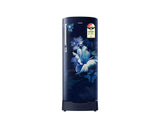 Samsung 183L 3-Star Direct Cool Single Door Refrigerator | Digital Inverter Compressor | Base Stand Drawer | Toughened Glass Shelves | LED Light | Large Vegetable Box | Elegant Bar Handle Design-(RR20H2823UZ/NL, Midnight Blossom Blue)