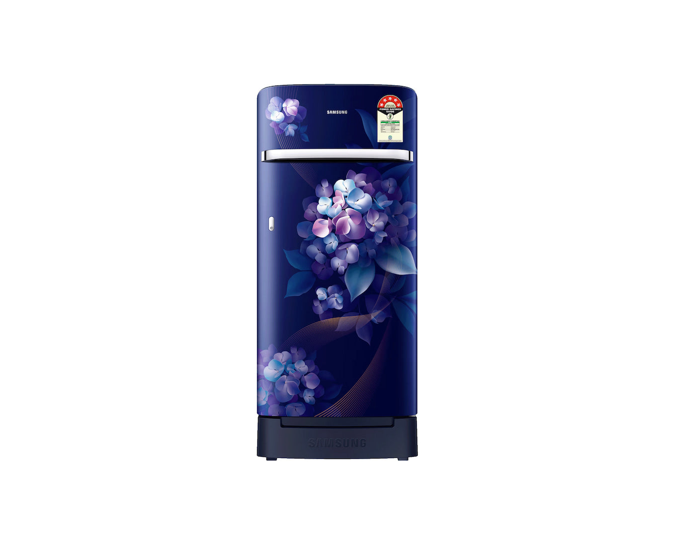 Samsung 189L 5-Star Direct Cool Single Door Refrigerator | Digital Inverter Compressor | Base Stand Drawer | Toughened Glass Shelves | New H-Bar Handle | LED Interior Lighting | Stabilizer Free Operation-(RR21H2H25HS/HL, Hydrangea Blue)