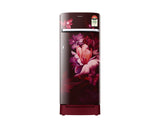 Samsung 215L 5-Star Direct Cool Single Door Refrigerator – Digital Inverter Compressor, Base Stand Drawer, Toughened Glass Shelves, Fresh Room, LED Light, Big Guards, Lock & Key-(RR23H2H35RZ/HL, Midnight Blossom Red)