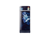 Samsung 215L 5-Star Direct Cool Single Door Refrigerator – Digital Inverter Compressor, Base Stand Drawer, Toughened Glass Shelves, Fresh Room, LED Light, Big Guards, Lock & Key-(RR23H2H35UZ/HL, Midnight Blossom Blue)