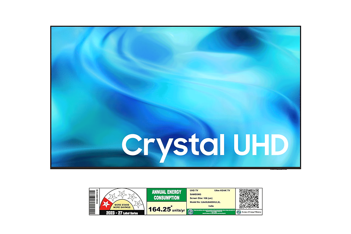 Samsung 108 cm (43 Inch) Crystal 4K UHD Smart LED TV | PurColor | HDR10+ | 4K Upscaling | Motion Xcelerator | Tizen OS | Voice Assistant Support | Wi-Fi Enabled - UA43U8400HULXL