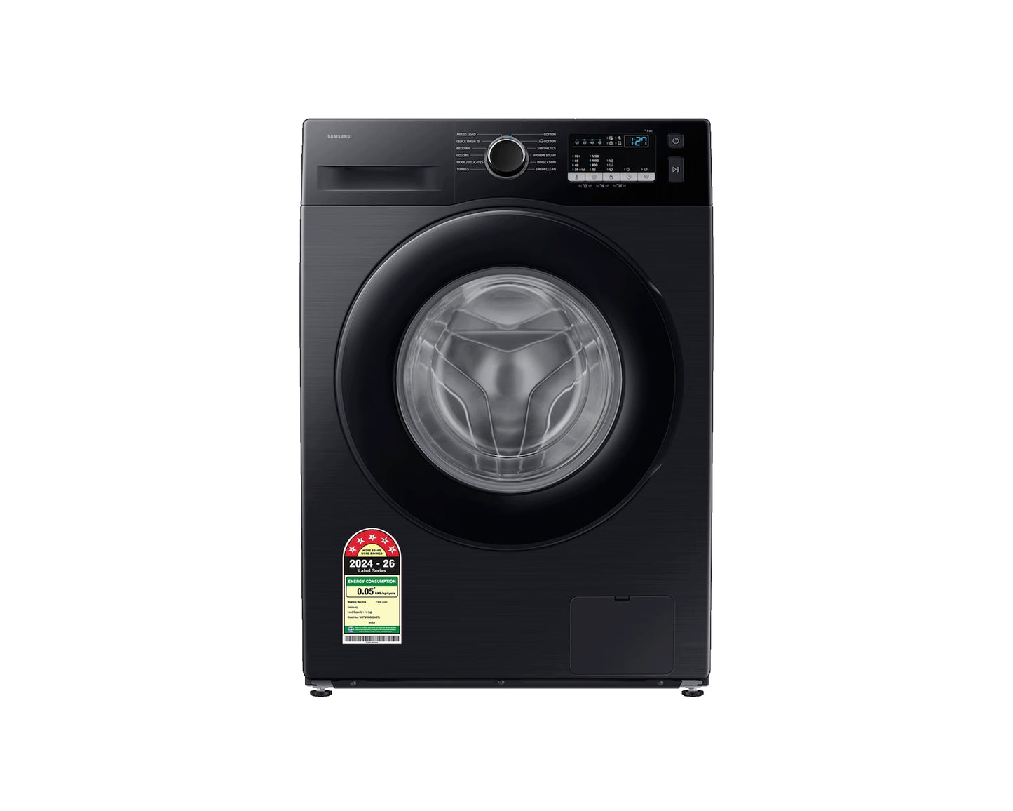 Samsung 7kg 5-Star Digital Inverter Fully Automatic Front Load Washing Machine| Hygiene Steam Cycle | 1200 RPM Spin Speed | Diamond Drum | 15' Quick Wash | Smart Check | Drum Clean | StayClean Drawer | Child Lock | Delay End-WW70FG4S02ABTL