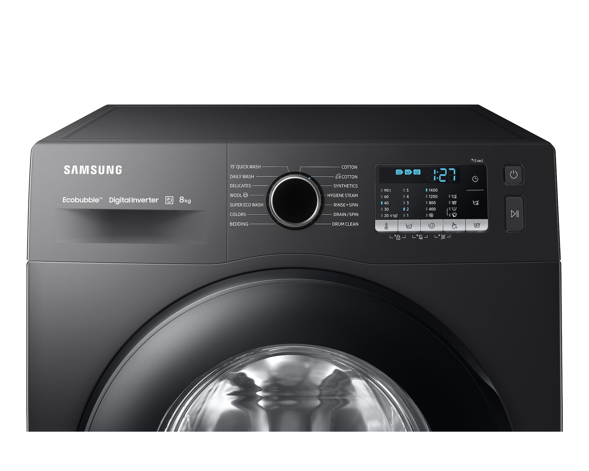 Samsung 8.0 kg Inverter Front Load Washing Machine with Eco Bubble, Hygiene Steam and Digital Inverter Technology (WW80TA046AB1TL, Black)