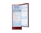 Samsung 183L 3-Star Direct Cool Single Door Refrigerator | Digital Inverter Compressor | Base Stand Drawer | Toughened Glass Shelves | LED Light | Large Vegetable Box | Elegant Bar Handle Design-(RR20H2823RZ/NL, Midnight Blossom Red)