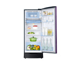 Samsung 183L 3-Star Direct Cool Single Door Refrigerator,Digital Inverter Compressor | Toughened Glass Shelves | Base Stand Drawer with Extra Storage | Stabilizer Free Operation | Elegant Bar Handle Design-(RR20H1823WB/HL, Wild Lily Blue)