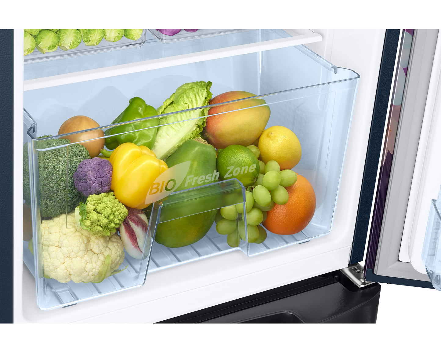 Samsung 183L 3-Star Direct Cool Single Door Refrigerator,Digital Inverter Compressor | Toughened Glass Shelves | Base Stand Drawer with Extra Storage | Stabilizer Free Operation | Elegant Bar Handle Design-(RR20H1823WB/HL, Wild Lily Blue)