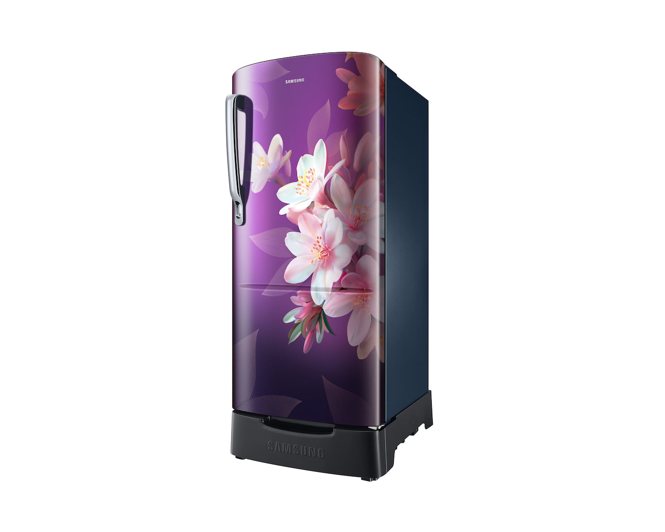 Samsung 183L 3-Star Direct Cool Single Door Refrigerator,Digital Inverter Compressor | Toughened Glass Shelves | Base Stand Drawer with Extra Storage | Stabilizer Free Operation | Elegant Bar Handle Design-(RR20H1823WB/HL, Wild Lily Blue)