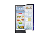 Samsung 223L 3-Star Direct Cool Single Door Refrigerator  – Digital Inverter Compressor, Base Stand Drawer, Glass Shelves, Fresh Room, LED Light, Big Guards, Lock & Key-(RR24H2823HS/NL, Hydrangea Blue)