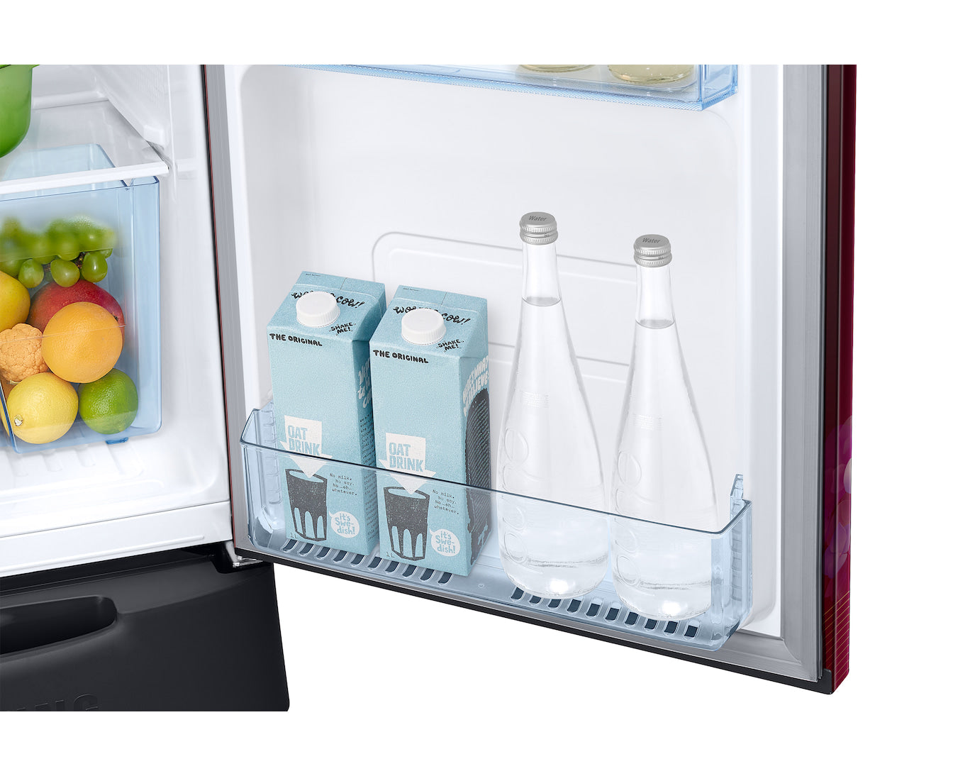 Samsung 223L 3-Star Direct Cool Single Door Refrigerator – Digital Inverter Compressor, Base Stand Drawer, Glass Shelves, Fresh Room, LED Light, Big Guards, Lock & Key-(RR24H2823HT/NL,Red)