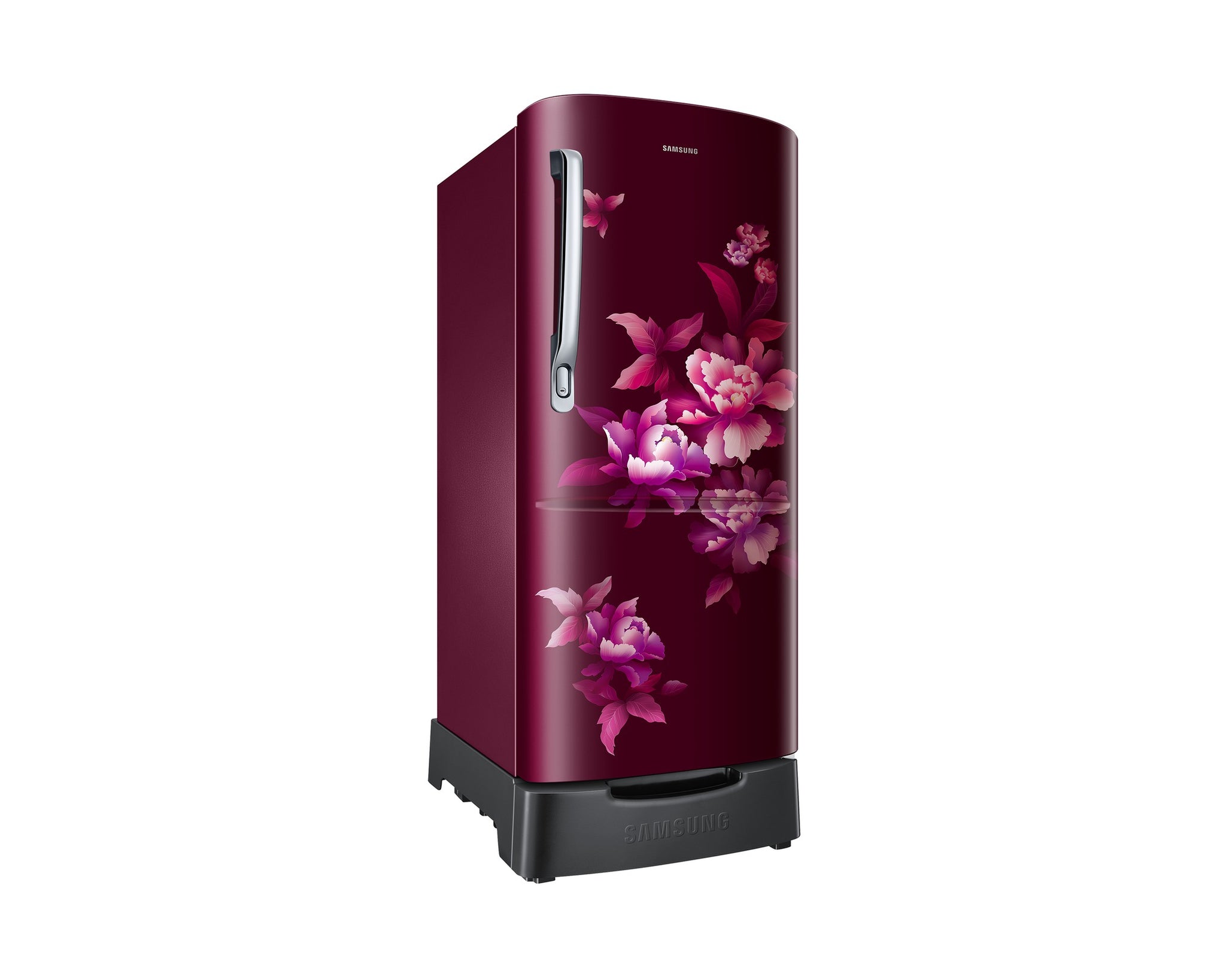 Samsung 183 L 2 Star Direct Cool Single Door Refrigerator with Stylish Grandé Design | Digital Inverter Compressor | Base Stand Drawer | Toughened Glass Shelves | Stabilizer Free Operation. (Model: RR20H1812HN/HL, Himalayan Poppy Red)