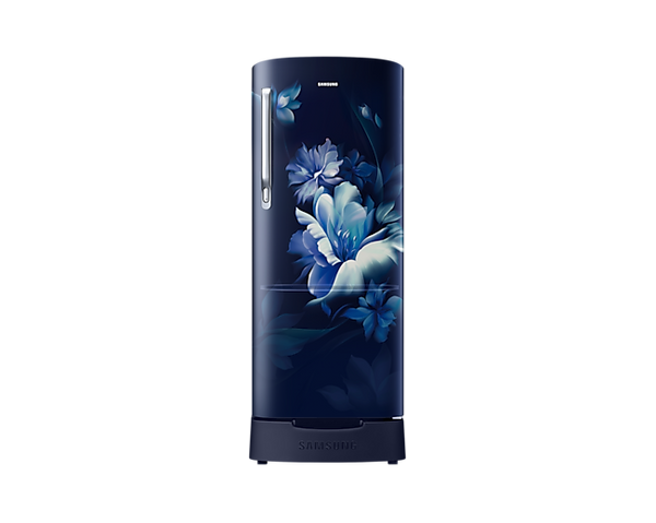 Samsung 183 L, 3 Star, Digital Inverter, Base Stand Drawer, Direct-Cool Single Door Refrigerator - RR20D1823UZ/HL (Midnight Blossom Blue)