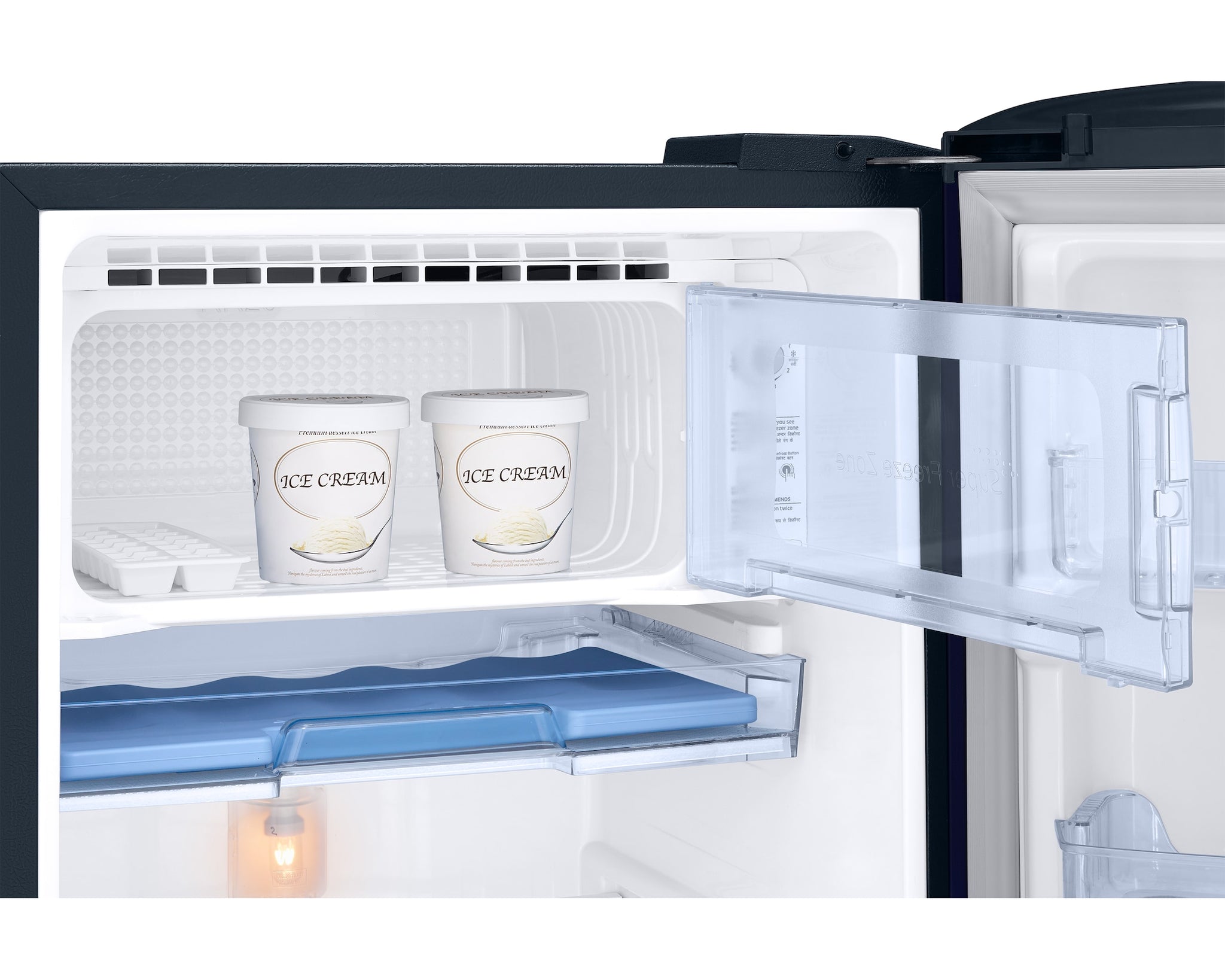 Samsung 246L 2-Star Direct Cool Single Door Refrigerator – Digital Inverter Compressor, Base Stand Drawer, Glass Shelves, Fresh Room, LED Light, Big Guards, Lock & Key-(RR26H3832BB/HL, Begonia Blue)