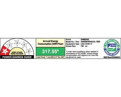 Samsung 65 inch (165.1 cm)|4K Ultra HD Neo QLED Smart TV| NQ4 AI Gen2 Processor|Neo Quantum HDR |Quantum Matrix Technology Slim|Motion Xcelerator 144Hz |OTS Lite|FreeSync Premium Pro|Generative Wallpaper-QA65QN70FAULXL