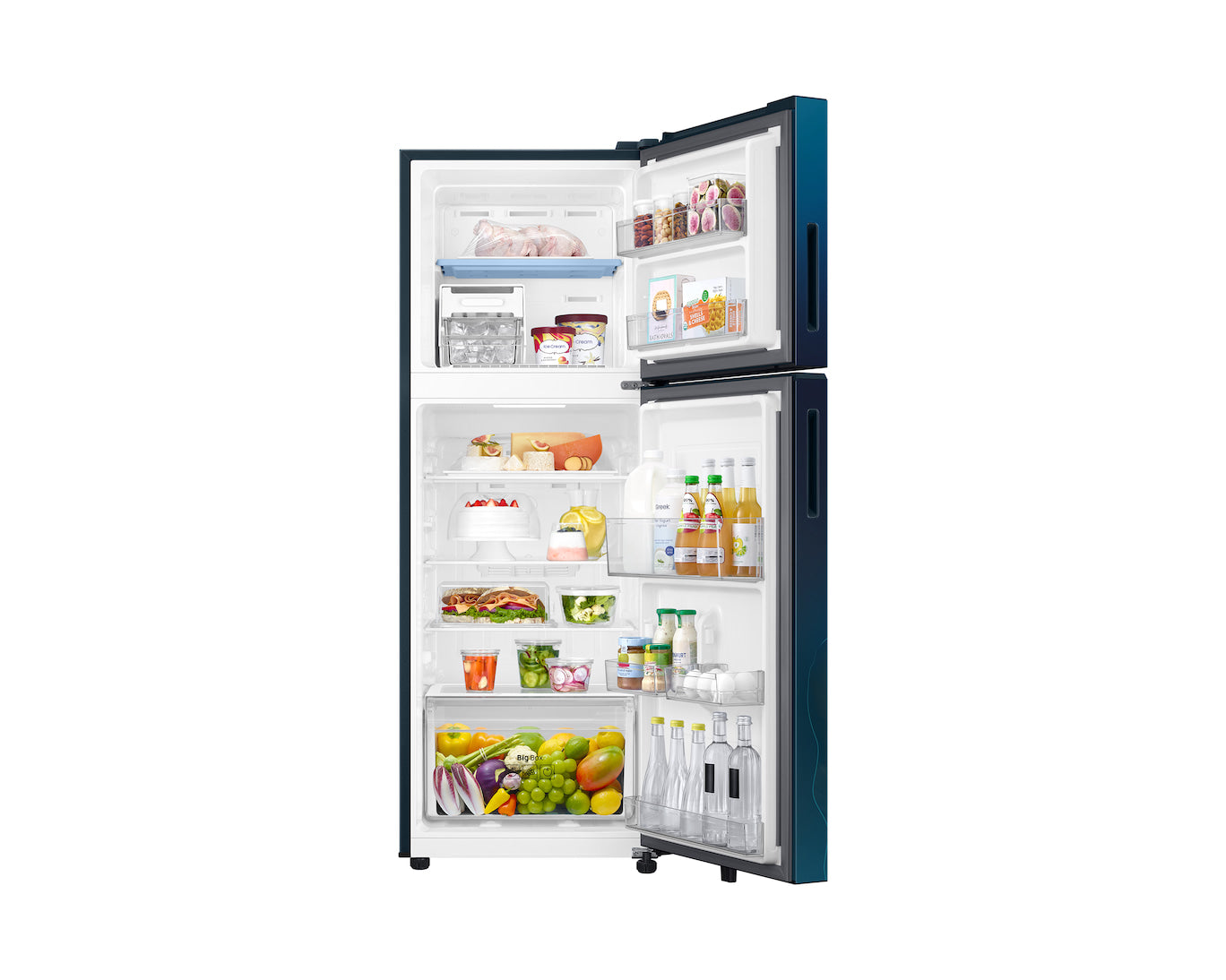 Samsung 236L 2-Star Double Door Refrigerator with 2-in-1 Smart Conversion, Digital Inverter Compressor & All Around Cooling - Paradise Bloom Blue (RT40H28U2PBHL)