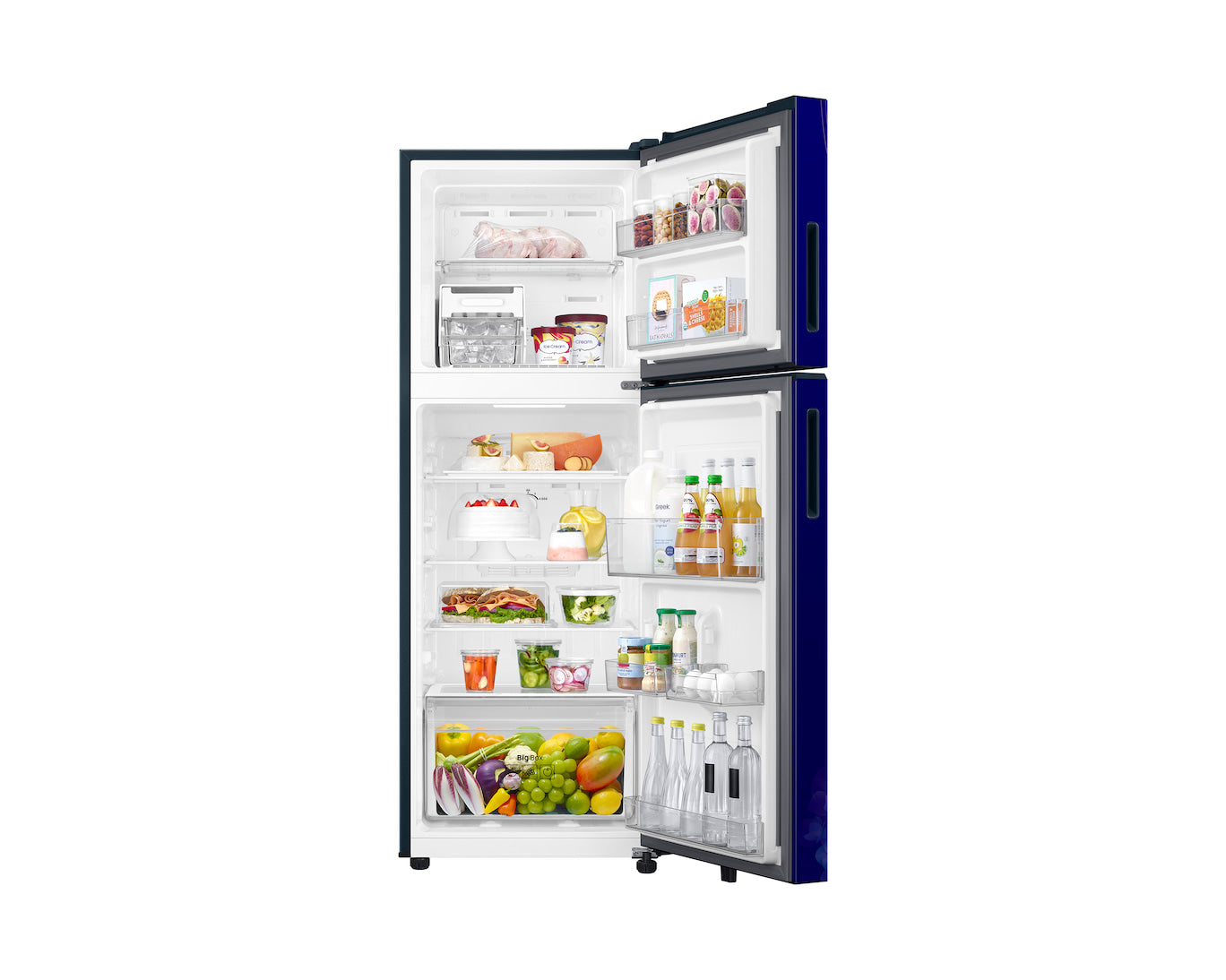 Samsung 236L 2-Star Digital Inverter Frost-Free Double Door Refrigerator with All-Around Cooling and Glass Shelves-(Hydrangea Blue, RT40H28W2HSHL)
