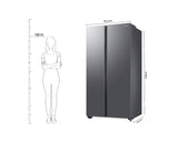 Samsung 653L 2-Star Digital Inverter Side-by-Side Refrigerator Refined Inox, Twin Cooling Plus)-(RS76CG80X0S9HL
