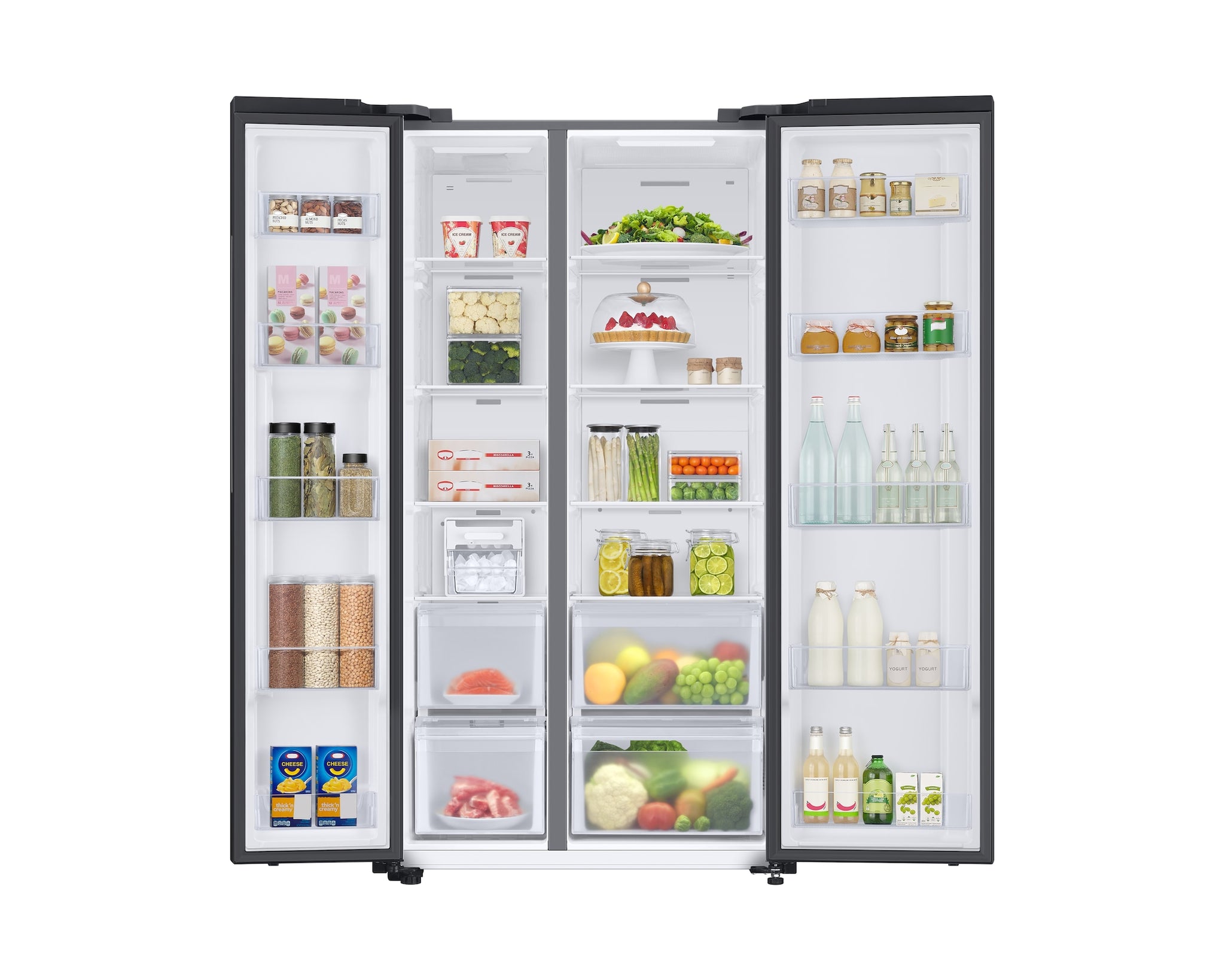 Samsung 653L 3 Star Digital Inverter Side-by-Side Refrigerator with Twin Cooling Plus, Power Cool/Freeze, SmartThings Wi-Fi, Manual Twist Icemaker, Black DOI,RS76CG8103B1