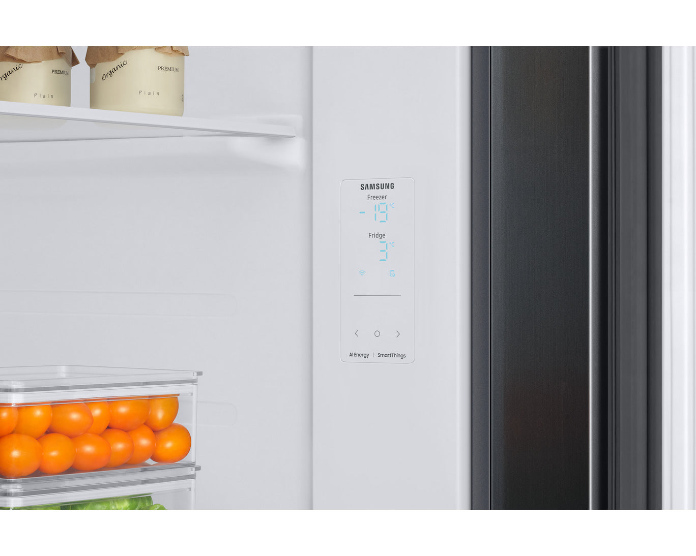 Samsung 653L 3 Star Digital Inverter Side-by-Side Refrigerator with Twin Cooling Plus, Power Cool/Freeze, SmartThings Wi-Fi, Manual Twist Icemaker, Black DOI,RS76CG8103B1