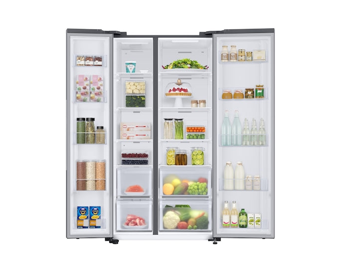 Samsung 653L, Twin Cooling Plus Side-by-Side Refrigerator with Digital Inverter Compressor, EZ Clean Steel(RS76CG8113SL)