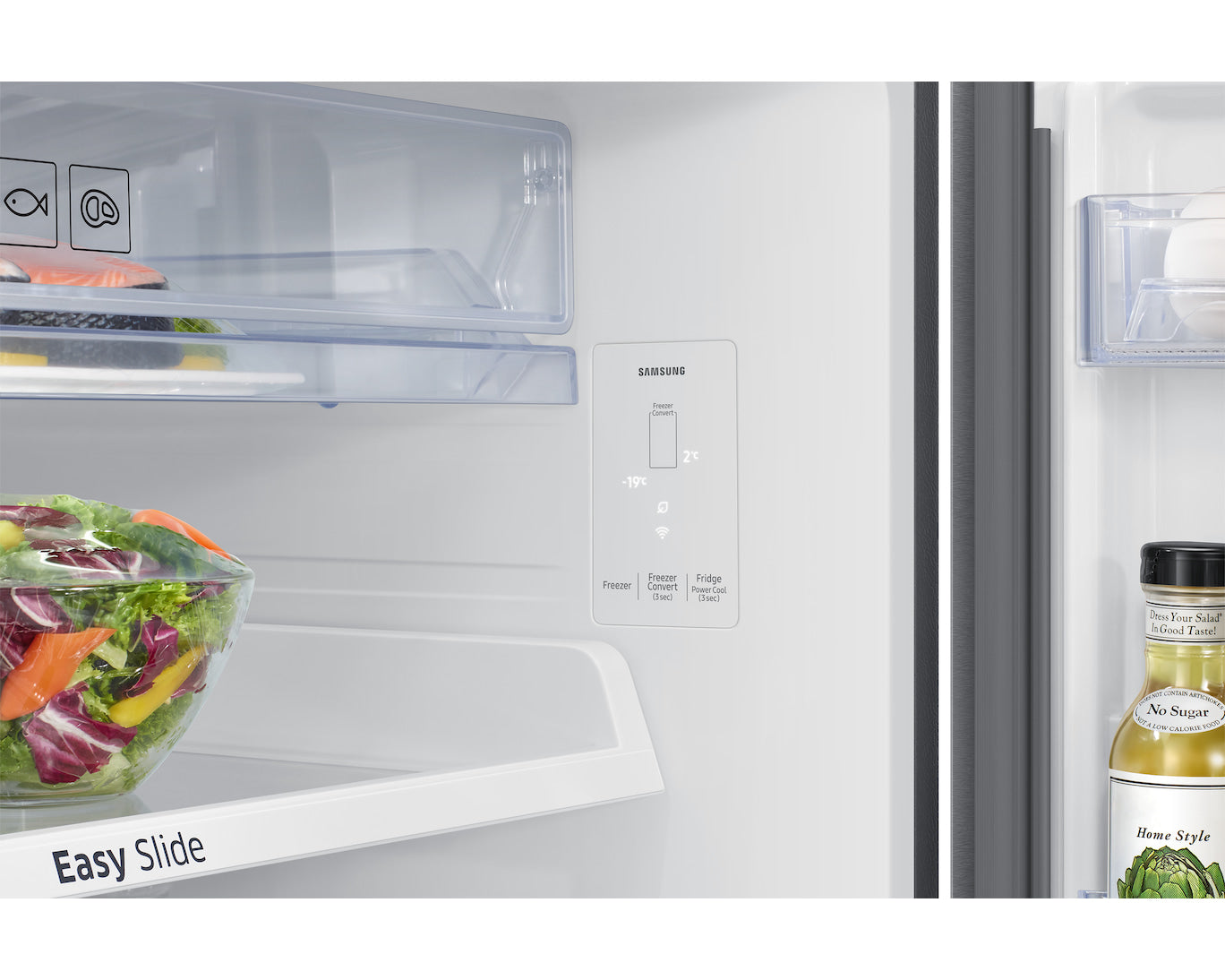 Samsung 530L 1-Star Double Door Refrigerator with Wi-Fi SmartThings, Twin Cooling Plus™ & 5-in-1 Convertible Modes - EZ Clean Steel (RT56HG7A61SLTL)