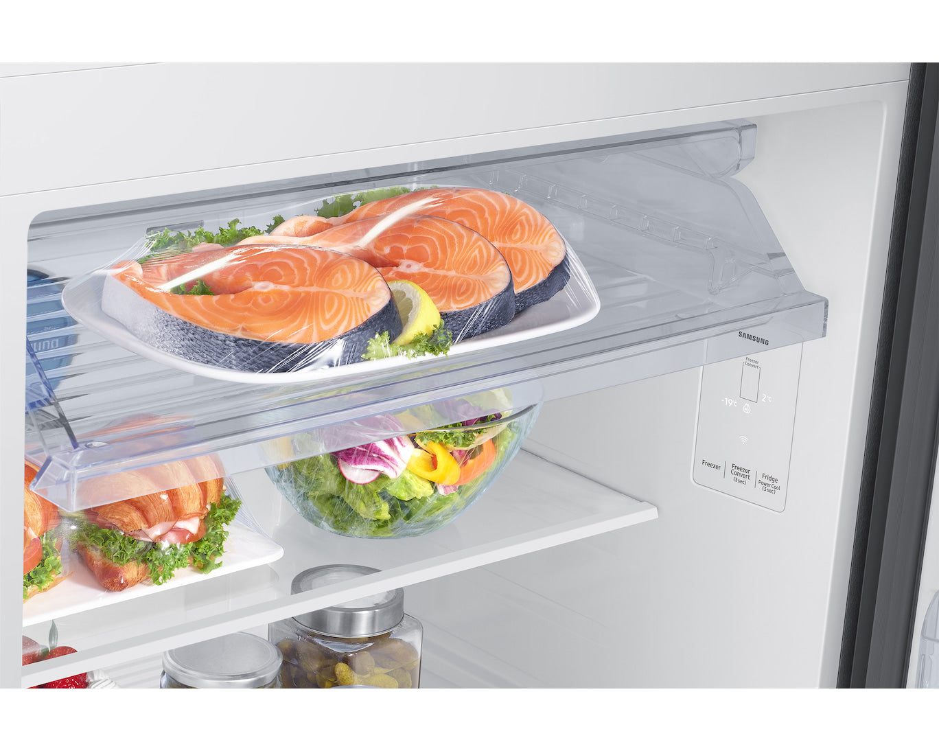 Samsung 419L 2-Star Double Door Refrigerator with AI Wi-Fi SmartThings, 5-in-1 Convertible & Twin Cooling Plus - Black Glass (RT45HB6A4222HL)