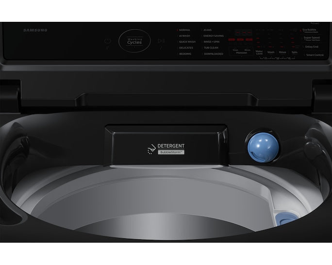 Samsung 10 kg 5 Star Inverter Fully Automatic Top Load Washing Machine with AI Eco Bubble & SmartThings, Black Caviar-WA80F10S2BTL
