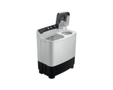 Samsung 9.0 kg 5-Star Semi-Automatic Top Load Washing Machine with Air Turbo Drying, Magic Filter, Caster Wheels for Easy Mobility, and 4 Versatile Wash Cycles including Soak and Heavy Wash Modes-(WT90C4260GG, Light Grey)