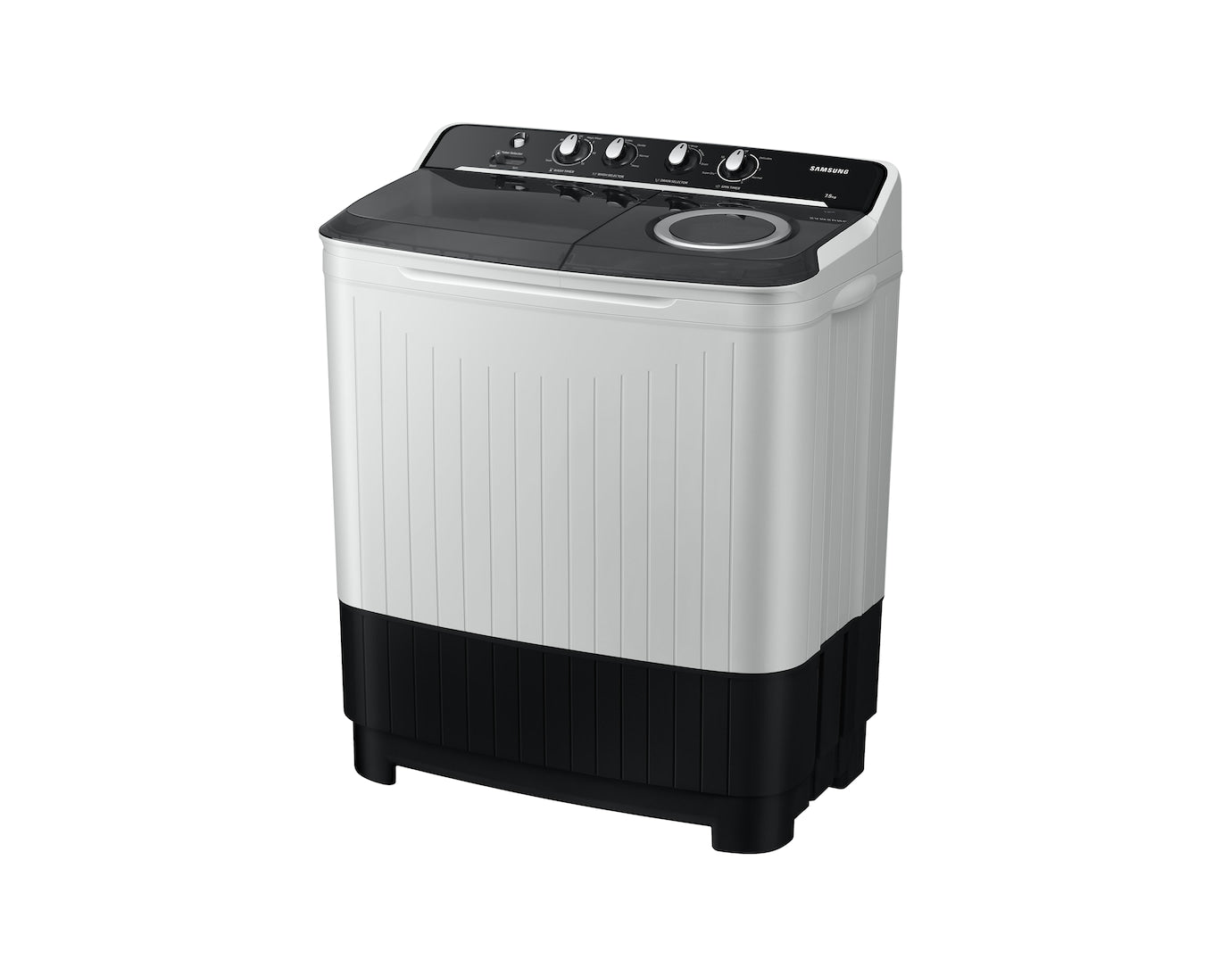 Samsung 9.0 kg 5-Star Semi-Automatic Top Load Washing Machine with Air Turbo Drying, Magic Filter, Caster Wheels for Easy Mobility, and 4 Versatile Wash Cycles including Soak and Heavy Wash Modes-(WT90C4260GG, Light Grey)