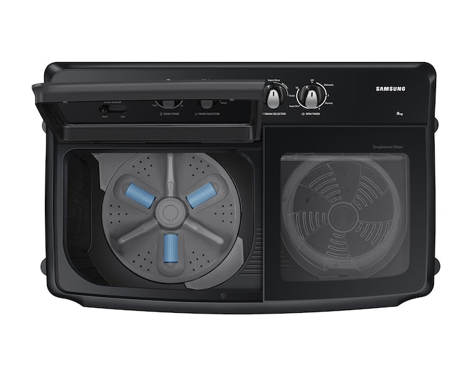 Samsung 8.0 kg, 5-Star Hexa Storm Top-Load Washing Machine (Model: WT80B3560GB/TL)
