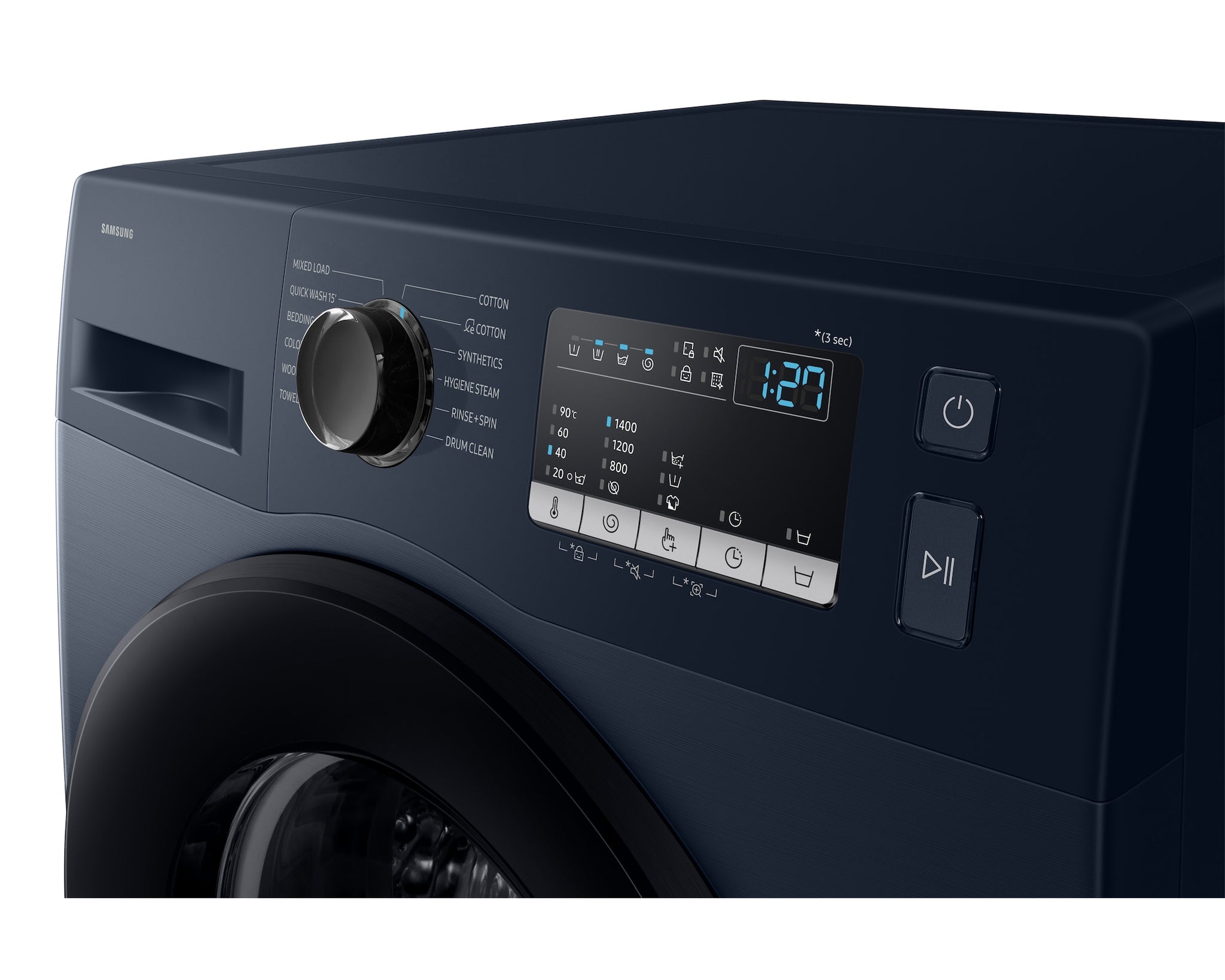Samsung 9.0 kg 5-Star Inverter Washing Machine (Navy, Hygiene Steam)- WW90FG4U04ASTL
