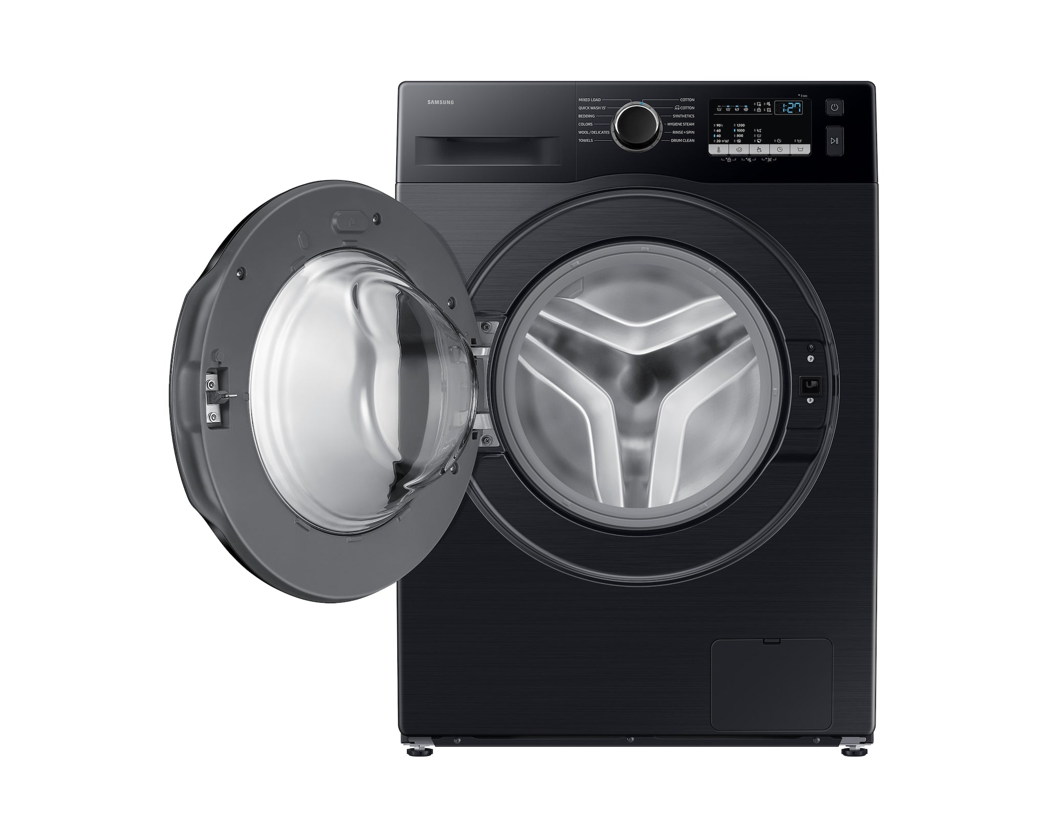 Samsung 7kg 5-Star Digital Inverter Fully Automatic Front Load Washing Machine| Hygiene Steam Cycle | 1200 RPM Spin Speed | Diamond Drum | 15' Quick Wash | Smart Check | Drum Clean | StayClean Drawer | Child Lock | Delay End-WW70FG4S02ABTL