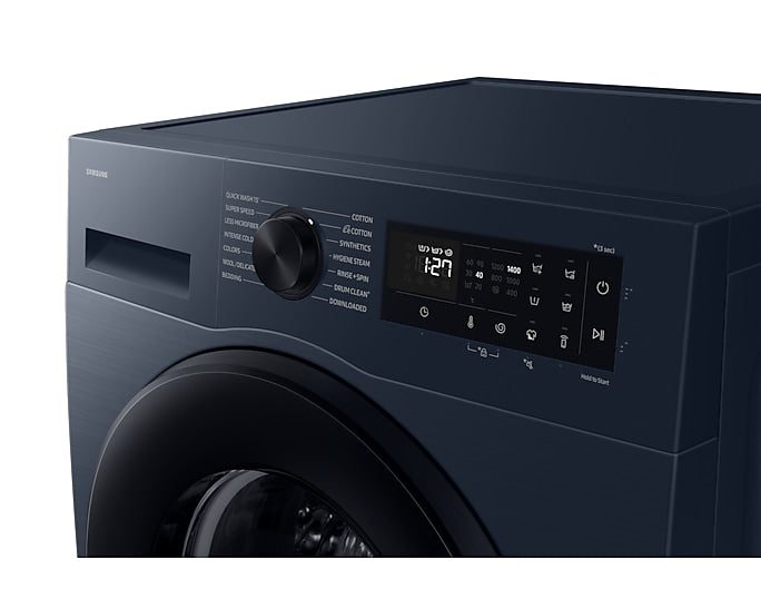 Samsung 12 kg, 5 Star, AI Ecobubble, Super Speed, Wi-Fi, Hygiene Steam with Inbuilt Heater, Digital Inverter, Fully-Automatic Front Load Washing Machine (WW12DG5B24AS, Navy)