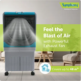 Symphony Maxwind 120 EX Powerful Desert Air Cooler - 112L Tank Capacity, High-Performance Exhaust Fan, Honeycomb Cooling, Auto Louver, Cool Flow Dispenser