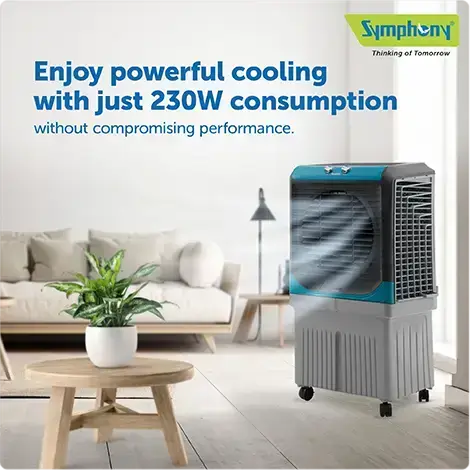 Symphony Maxwind 120 EX Powerful Desert Air Cooler - 112L Tank Capacity, High-Performance Exhaust Fan, Honeycomb Cooling, Auto Louver, Cool Flow Dispenser