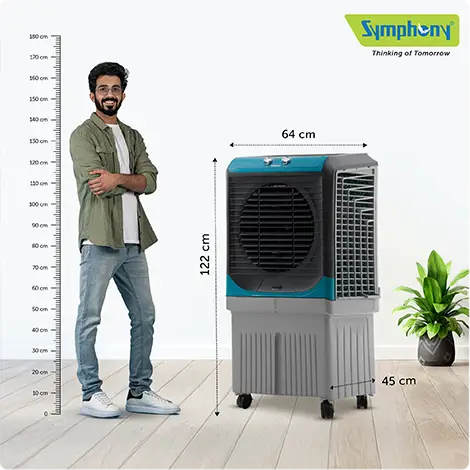 Symphony Maxwind 120 EX Powerful Desert Air Cooler - 112L Tank Capacity, High-Performance Exhaust Fan, Honeycomb Cooling, Auto Louver, Cool Flow Dispenser