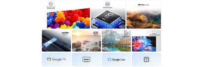 TCL 65"(165.1 cm) 4K UHD QLED Smart Google TV|Quad Core Processor|HDR 10+ & Dolby Atmos | 2GB RAM & 16GB ROM | Wi-Fi 4 & Bluetooth | Game Master | Multiple Eye Care | Screen Mirroring|Prime Video, Netflix & more-65P7K