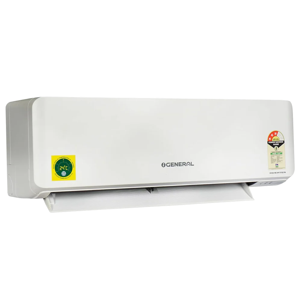 O General 1.52 Ton 5 Star Inverter Split Air Conditioner | Hyper Tropical Twin Rotary Compressor | 100% Copper | R32 Refrigerant | 15m Long Airflow | 6-Speed Fan Control | High Cooling @ 52°C | ISEER 5.10-(ASGG18CGWA-B, White)