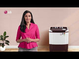 LG 7.5 KG 5 Star Semi Automatic Top Load Washing Machine | Wind Jet Dry | Roller Jet Pulsator | Lint Collector | 3 Wash Programs (P7510RRAZ, Burgundy)
