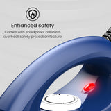 Crompton Rhino Plus 1250W Electric Dry Iron (Blue) | High Performance Compounded Plastic Body | 240V Heavy Weight Ironing Solution