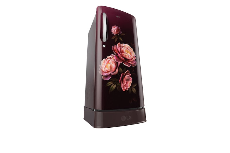 LG 185 L 3 Star, Single Door Refrigerator, Base Stand Drawer, Smart Inverter Compressor, Smart Connect, Wine Glory, GLD1936ZAWG.AWGZEBN