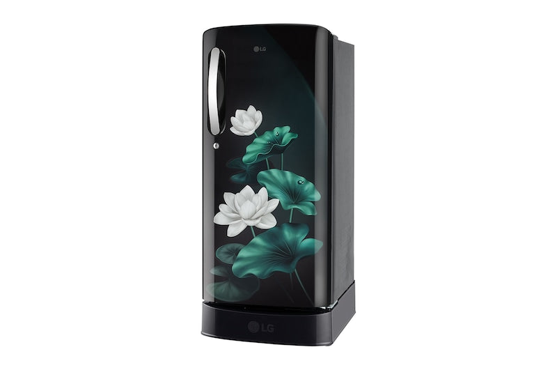 LG 185 L 5 Star, Single Door Refrigerator with Base Stand Drawer, Smart Inverter Compressor, Direct Cool, Emerald Lotus, (GLD1956ZAEL.AELZEBN)