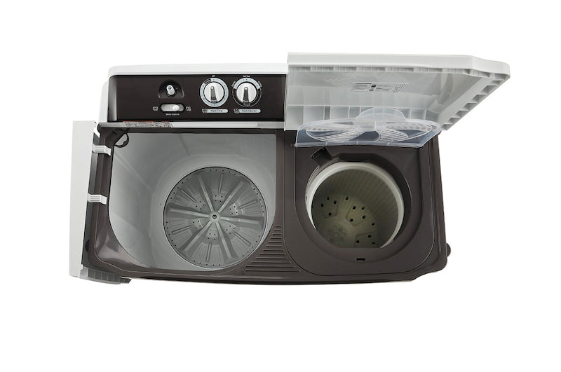 LG 7.0 kg 5-Star Semi-Automatic Top Load Washing Machine | Roller Jet Pulsator | Wind Jet Dry | 3 Wash Programs | In-Built Scrubber | Rat Away Technology Base (P7010NGAZ.ADGQNST, Dark Grey)