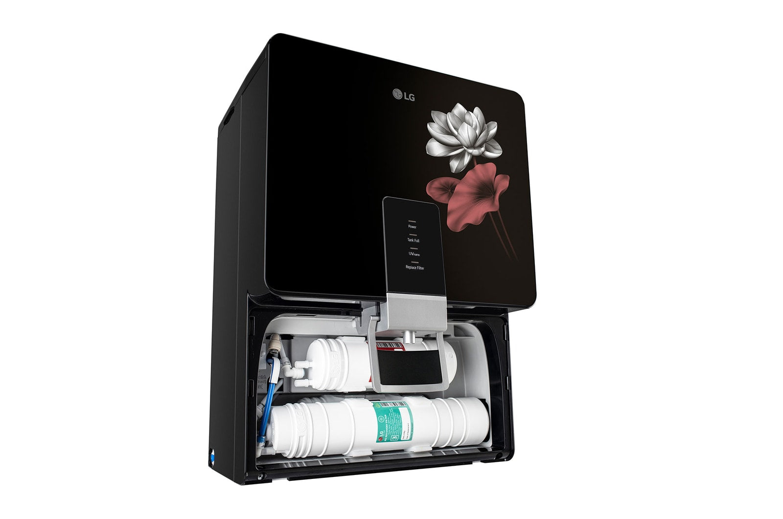 LG Solid Black RO + UV Water Purifier with 8L Dual Protection Stainless Steel Tank, In-Tank UV LED & Mineral Booster - Pure and Safe Water for Your Home- WW156RTTB