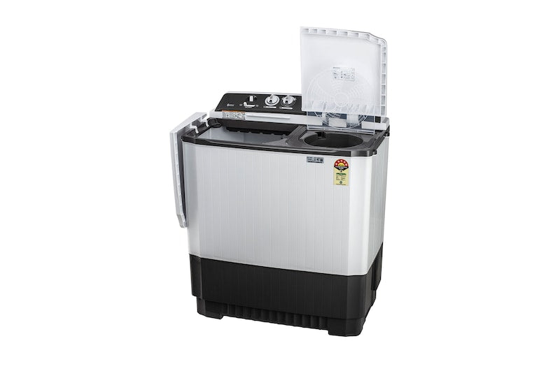 LG 7.0 kg 5-Star Semi-Automatic Top Load Washing Machine | Roller Jet Pulsator | Wind Jet Dry | 3 Wash Programs | In-Built Scrubber | Rat Away Technology Base (P7010NGAZ.ADGQNST, Dark Grey)